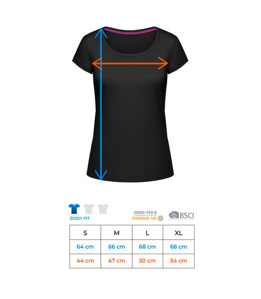 Ancre LGBTQ - T-shirt col en U Femme - Tableau des tailles