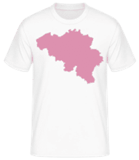 Belgium Silhouette Pink - T-shirt homme B&C - Blanc - Devant