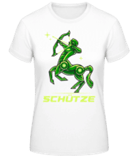 Mecha Roboter Sternzeichen Schütze - Frauen Basic T-Shirt - Weiß - Vorne