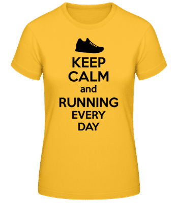 Keep Calm And Running - T-shirt standard Femme - Jaune doré - Devant