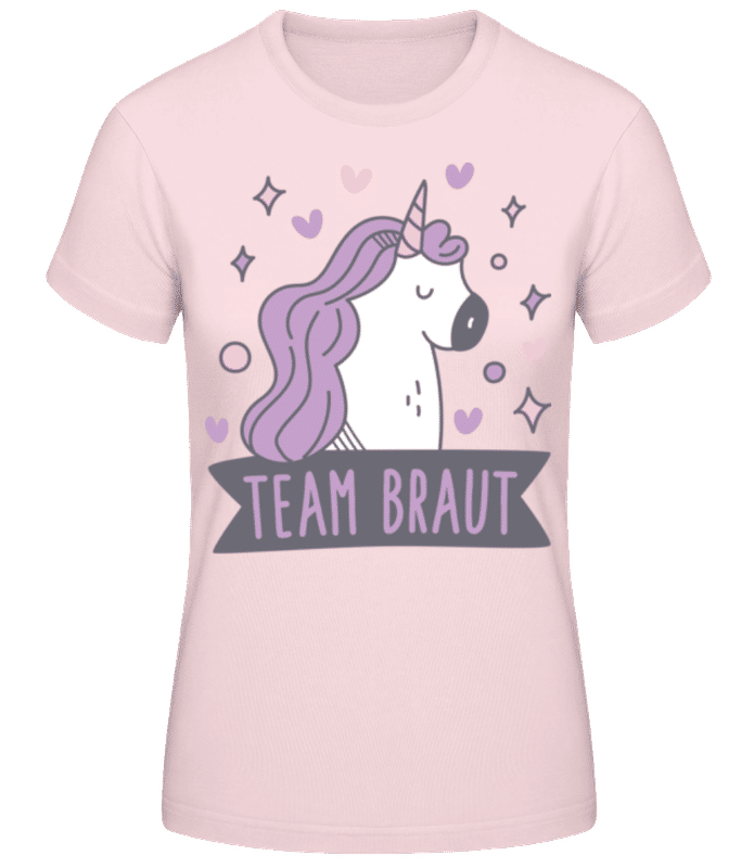 Vorschau: JGA Team Braut Einhorn - Frauen Basic T-Shirt - Rosa - Vorne