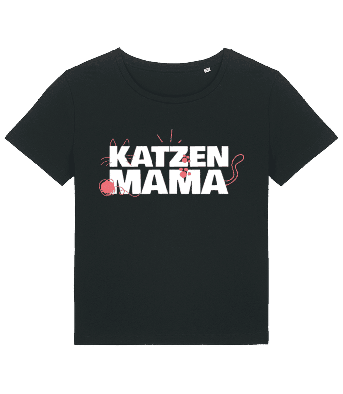 Vorschau: Katzen Mama - Frauen Bio T-Shirt Stanley Stella 2.0 - Schwarz - Vorne