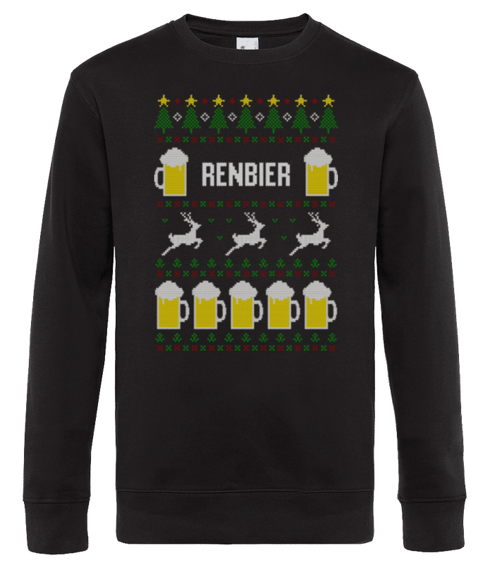 Vorschau: Renbier - Männer Standard Pullover - Schwarz - Vorne