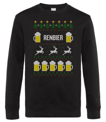 Renbier - Männer Standard Pullover - Schwarz - Vorne