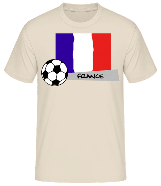 Vorschau: Französische Fahne Fußball - Männer T-Shirt B&C - Creme - Vorne