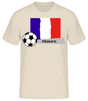 Französische Fahne Fußball - Männer T-Shirt B&C - Creme - Vorne