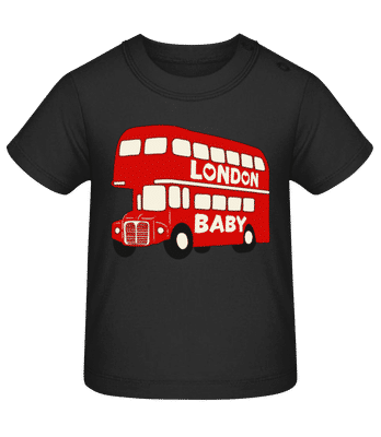 London City Transport Red Bus Baby - T-shirt Bio Bébé - Noir - Devant