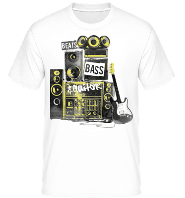 Beat Bass And Guitar -  T-Shirt Shirtinator homme - Blanc - Devant
