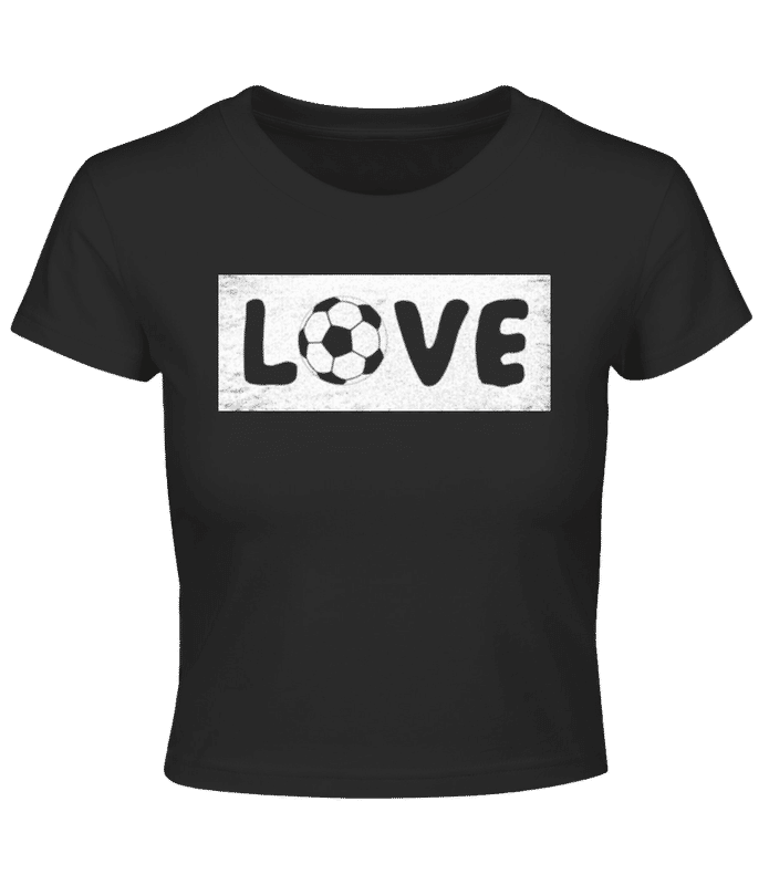 Vorschau: Love Fussball - Crop T-Shirt - Schwarz - Vorne