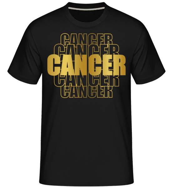 Aperçu: Écriture Doré Astrologique Cancer -  T-Shirt Shirtinator homme - Noir - Devant