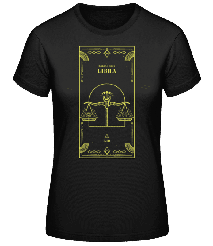 Náhľad: Art Deco Zodiac Sign Libra - Dámske basic tričko - Čierna - Predné
