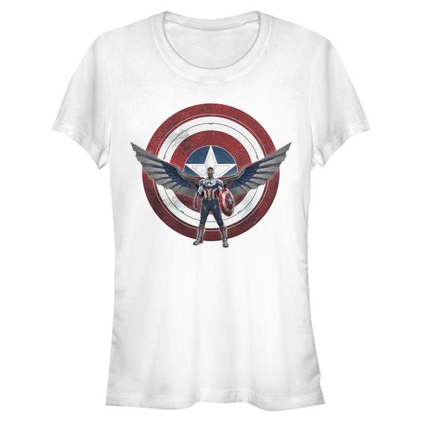 Aperçu: Marvel - Falcon et le soldat de l'hiver - Captain America Wield The Shield - Femme T-shirt - Blanc - Devant