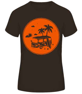Holiday Icon Orange - Frauen Basic T-Shirt - Braun - Vorne