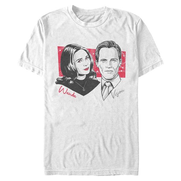 Vorschau: Marvel - WandaVision - Scarlet Witch & Vision Out Of Register Print - Männer T-Shirt - Weiß - Vorne
