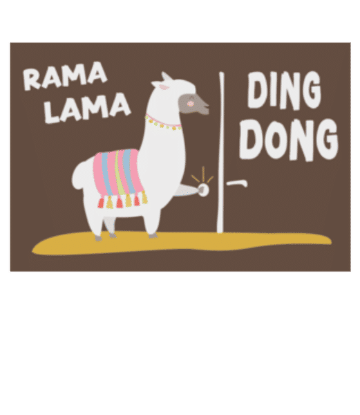 Preview: Rama Lama Ding Dong - Doormat - White - Front