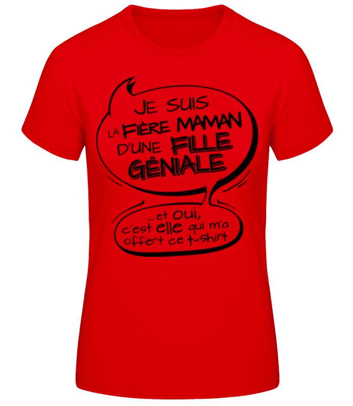 Aperçu: Fière Maman D'Une Fille Géniale - T-shirt standard Femme - Rouge - Devant