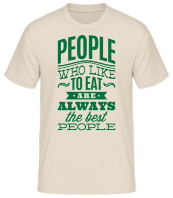 People Who Like To Eat - Men's Basic T-Shirt - Cream - Front