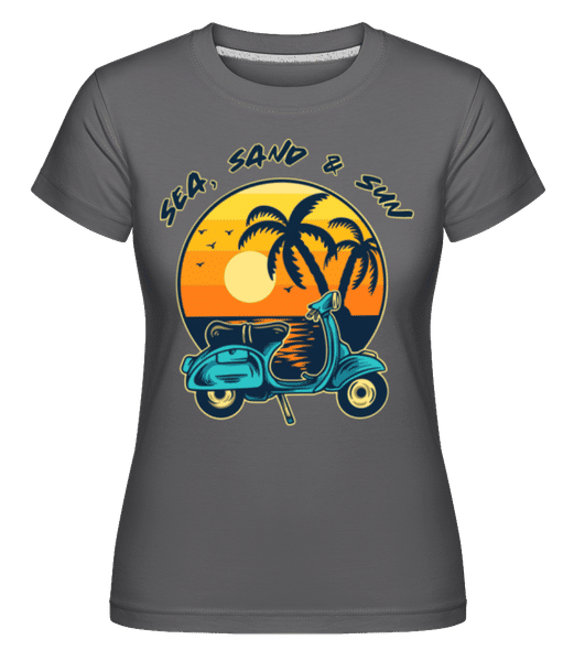 Aperçu: Sea Sand Sun -  T-shirt Shirtinator femme - Anthracite - Devant