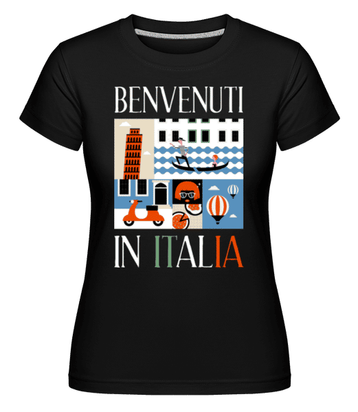 Aperçu: Benvenuti In Italia -  T-shirt Shirtinator femme - Noir - Devant