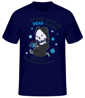 Dead Inside But Holiday Season - Men's Basic T-Shirt - Navy - Front