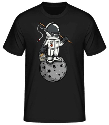 Astronaut Fishing Moon - Men's Basic T-Shirt - Black - Front