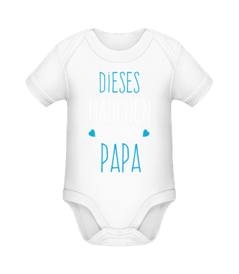 Dieses Mädchen Liebt Ihren Papa - Baby Bio Strampler - Weiß - Vorne