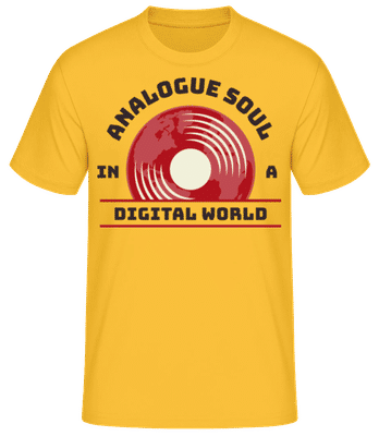 Vinyl Analogue Soul - Pánske basic tričko - Zlatožltá - Predné