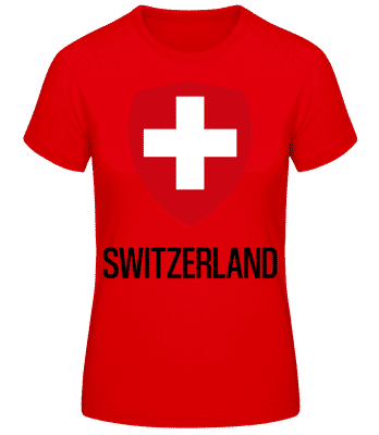 Switzerland Wappen - Dámske basic tričko - Červená - Predné