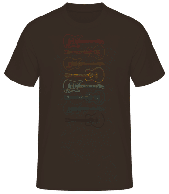  Guitares - T-shirt standard Homme - Marron - Devant