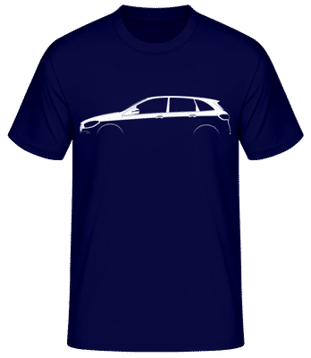 'Mercedes-Benz B-Class W247' Silhouette - Pánske basic tričko - Namornícka modrá - Predné