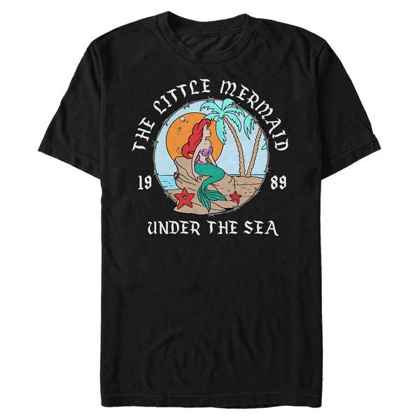 Aperçu: Disney - Ariel La Petite Sirène - Malá mořská víla Mermaid Beach_90.psd - Homme T-shirt - Noir - Devant