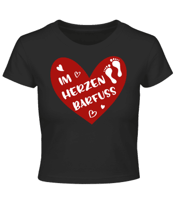 Im Herzen Barfuss - Crop T-Shirt - Schwarz - Vorne