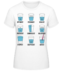 Optimist Pessimist - Frauen Basic T-Shirt - Weiß - Vorne