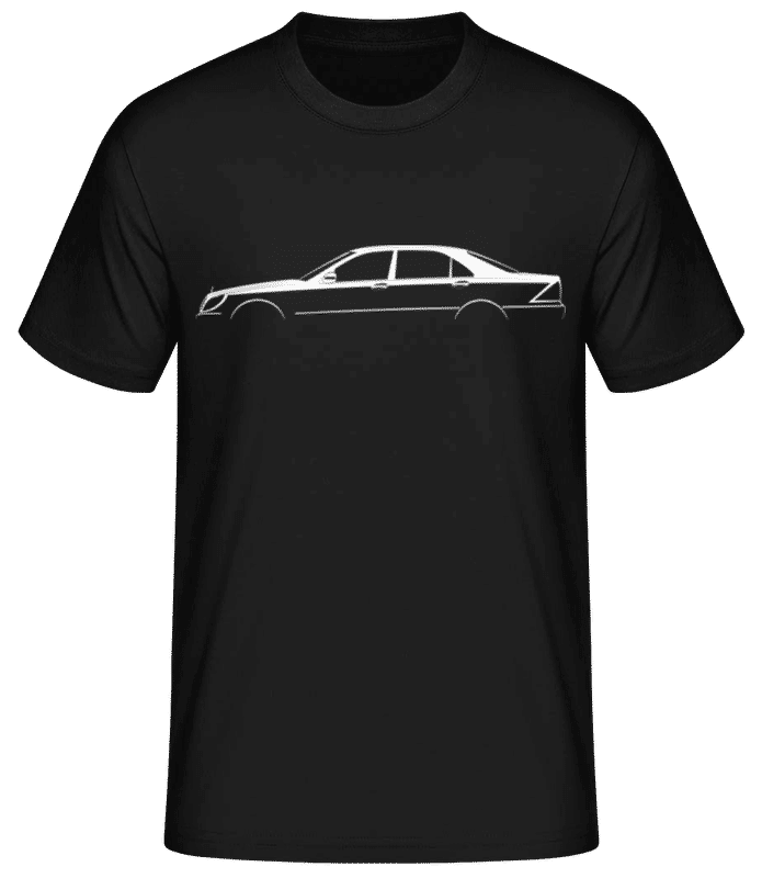 Vorschau: 'Mercedes S W220' Silhouette - Männer Basic T-Shirt - Schwarz - Vorne