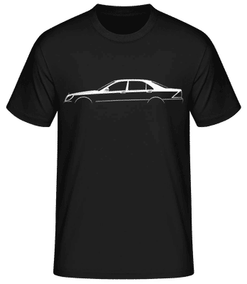 'Mercedes S W220' Silhouette - Camiseta básica para hombre - Negro - delante