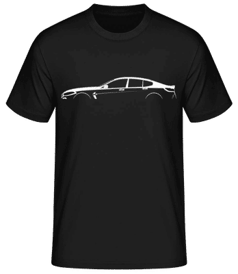 'BMW M8 Gran Coupe' Silhouette - Pánské basic tričko - Černá - Napřed