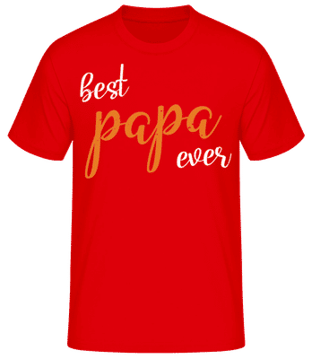 Best Papa - Männer Basic T-Shirt - Rot - Vorne