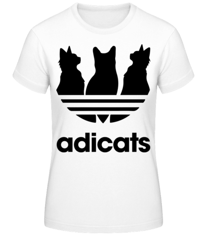 Náhled: Adicats kočky - Dámské basic tričko - Bílá - Napřed