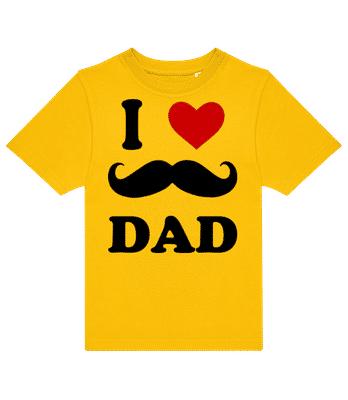 I Love Dad Beard - Kids B&C T-Shirt - Yellow - Front