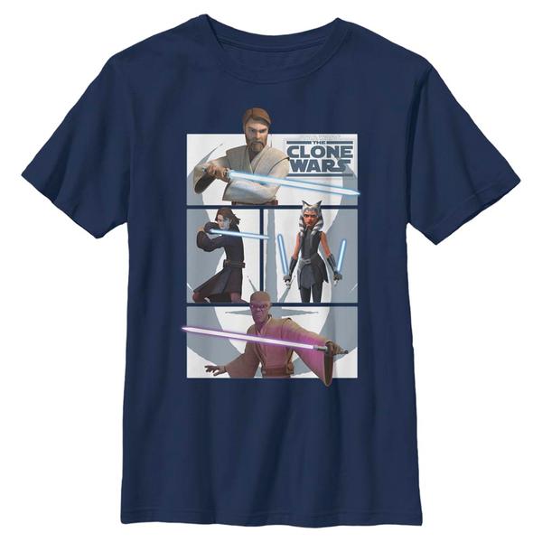 Vorschau: Star Wars - The Clone Wars - Skupina Clone Wars Jedi - Kinder T-Shirt - Marine - Vorne
