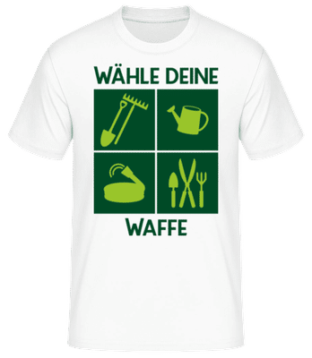 Wähle Deine Waffe - Männer Basic T-Shirt - Weiß - Vorne