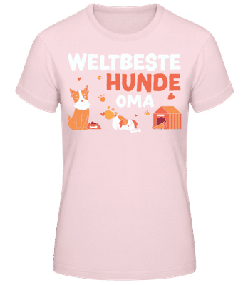 Weltbeste Hunde Oma - Frauen Basic T-Shirt - Rosa - Vorne