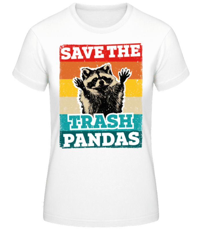 Preview: Save The Trash Pandas - Women's Basic T-Shirt - White - Front