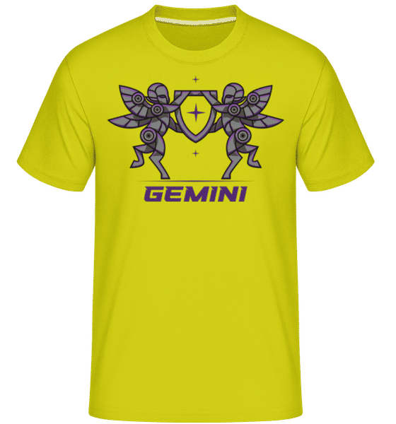 Preview: Mecha Robotic Zodiac Sign Gemini - Shirtinator Men's T-Shirt - Lime - Front