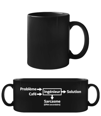 Ingénieur - Tasse Noire - Noir - Devant