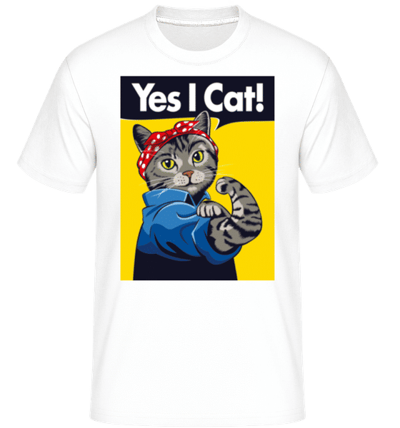Aperçu: Yes I Cat -  T-Shirt Shirtinator homme - Blanc - Devant