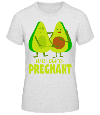 Avocado Pregnant - Frauen Basic T-Shirt - Grau meliert - Vorne