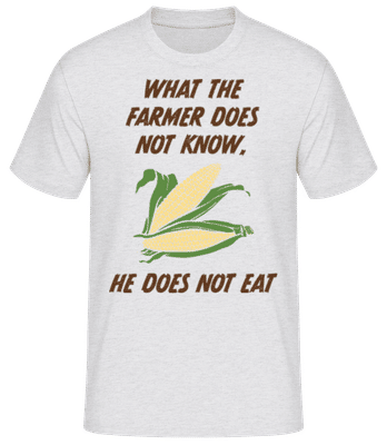 What The Farmer Does Not Know - Männer Basic T-Shirt - Grau meliert - Vorne