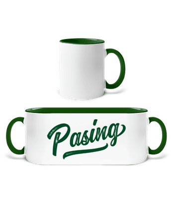 Pasing Swoosh - Tasse zweifarbig - Weiß / Flaschengrün - Vorne