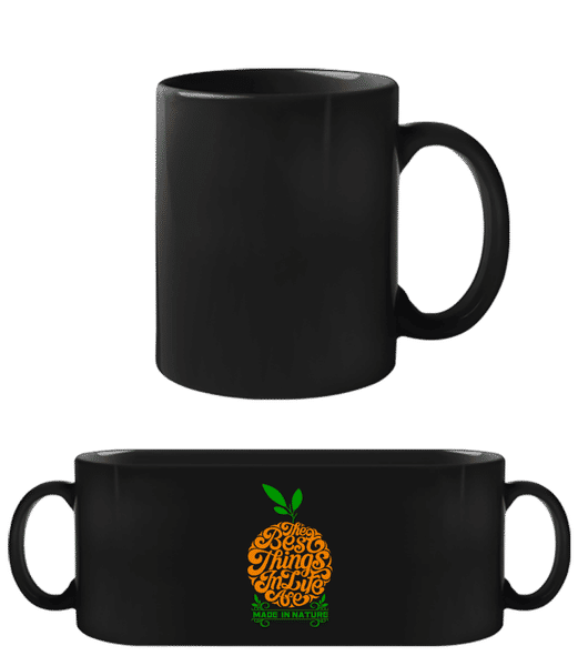 Aperçu: The Best Things In Life - Tasse Noire - Noir - Devant
